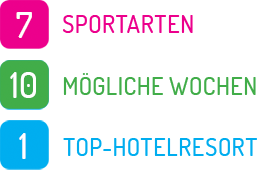 7 Sportarten, 10 m&ouml;gliche Wochen, 1 Top-Hotelresort